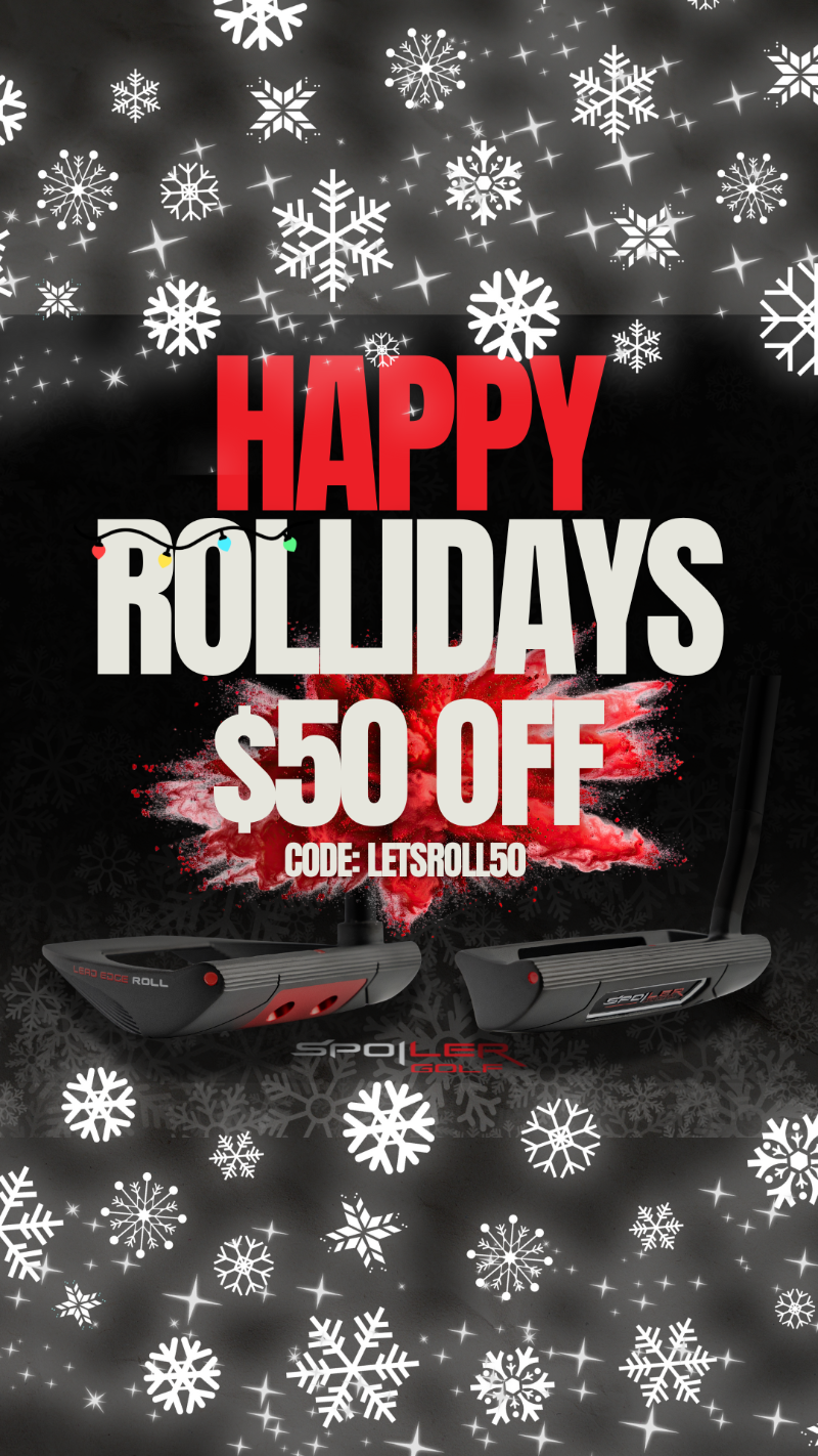 Promotional graphic with 'Happy Rollidays' text and snowflakes on a dark background